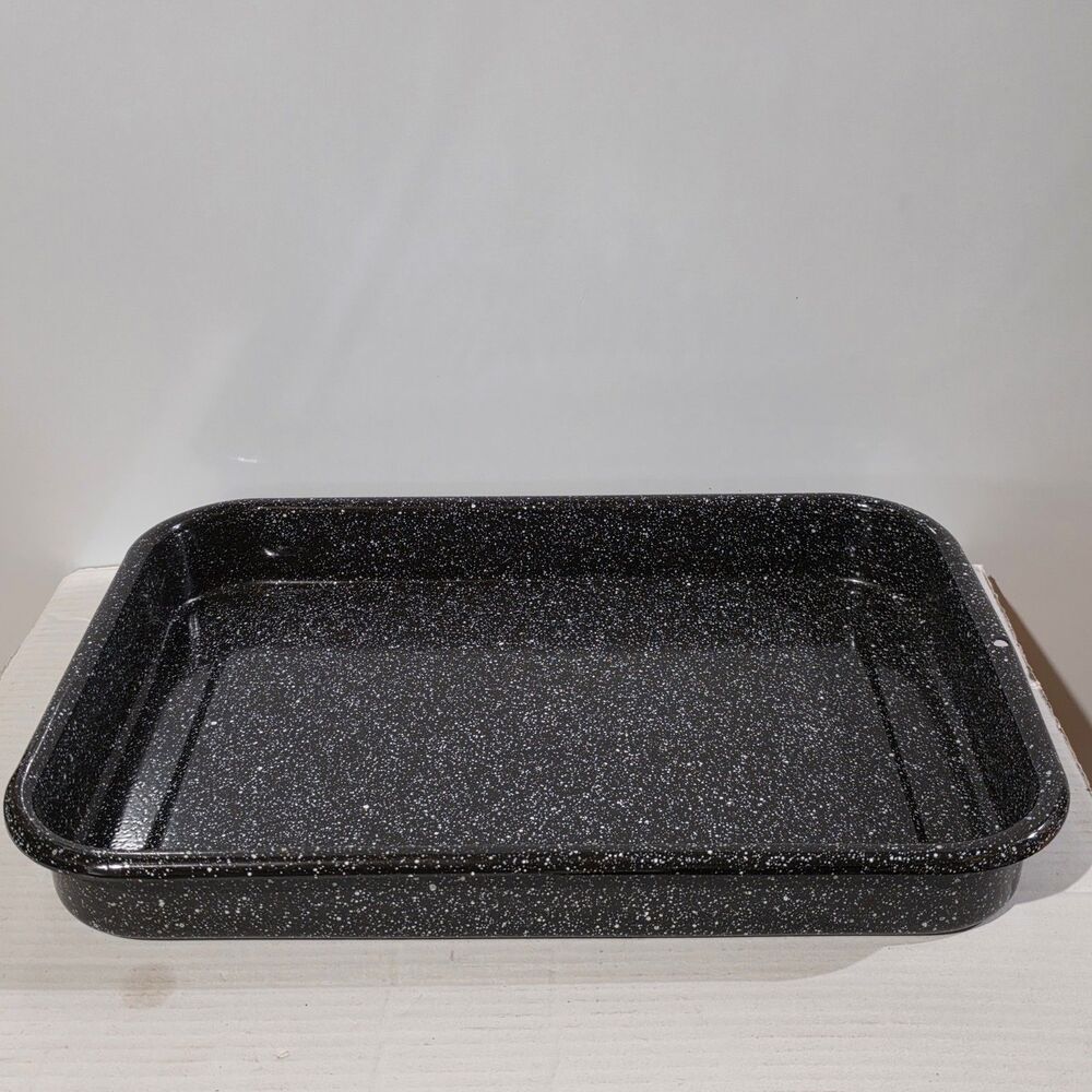 Black Speckled Enamelware Baking Pan 12” x 16.5”x 2"